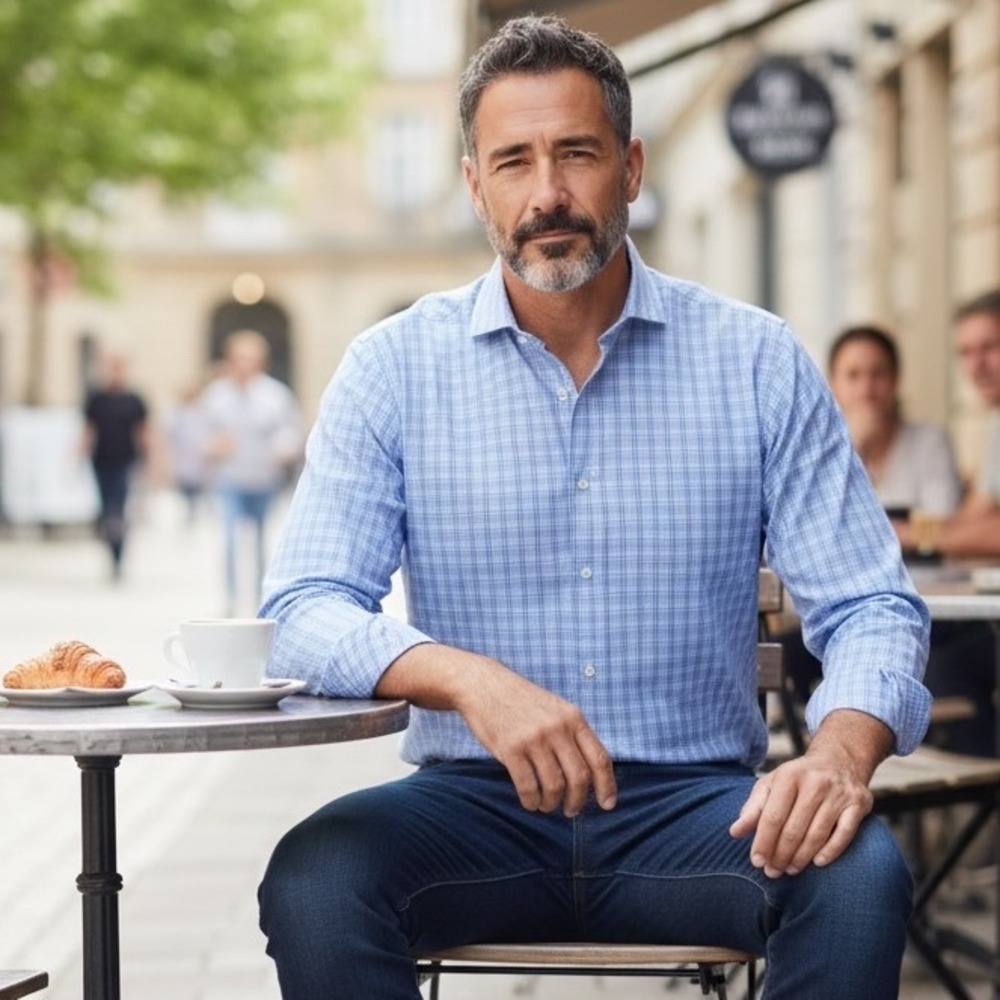 Mizzen+Main Blue Casual Button Down Shirt